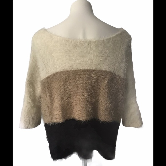Gianni Bini Fuzzy Color Block Sweater - Picture 3 of 8